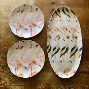 Crate & Barrel Keko Platter and 2 Salad plates - NWT